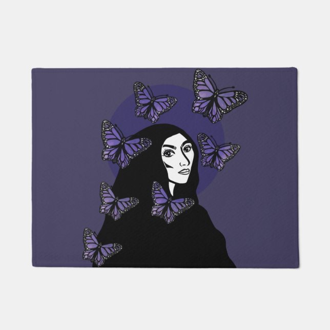 Purple Butterfly Goddess                           Doormat (Front)