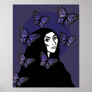 Purple Butterfly Goddess Poster