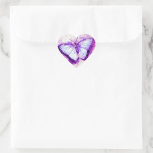 Purple Butterfly Heart Sticker