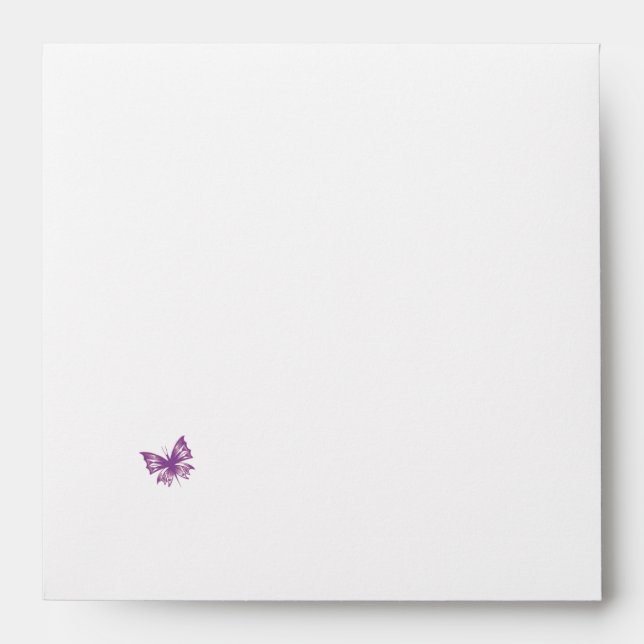 Purple Butterfly Heart Wedding Envelope (Front)