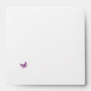Purple Butterfly Heart Wedding Envelope