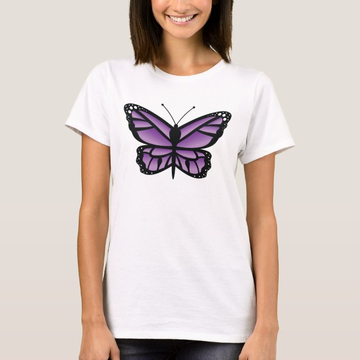Purple Butterfly Illustration T-Shirt | Zazzle.co.uk