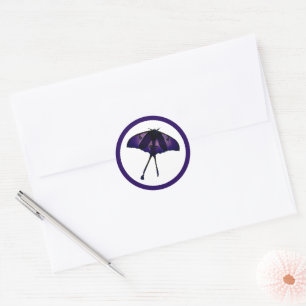 Purple Butterfly in Spring Garden Nature Photo Classic Round Sticker