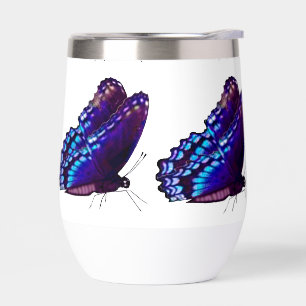 Purple Butterfly Insulated Drinking Glass
