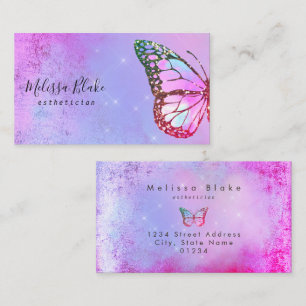 purple butterfly logo business card