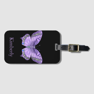 Purple Butterfly   Luggage Tag