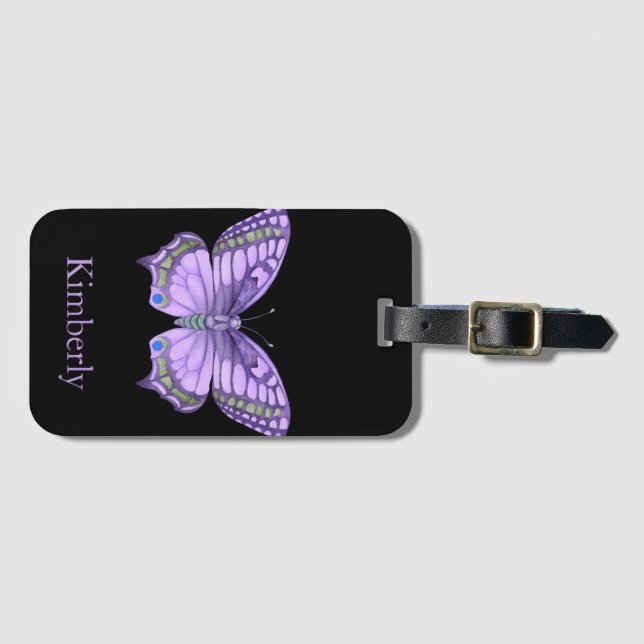 Purple Butterfly   Luggage Tag (Front Horizontal)