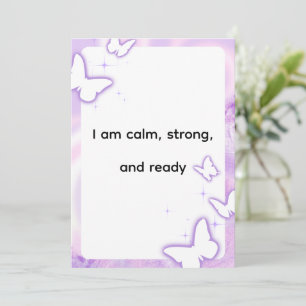 Purple Butterfly Mindful Affirmation Art Holiday Card