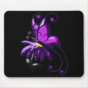 Purple Butterfly Mouse Mat
