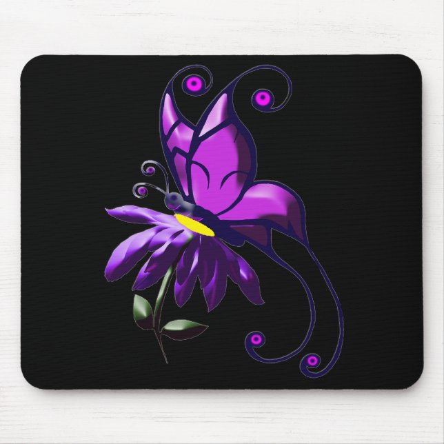 Purple Butterfly Mouse Mat (Front)