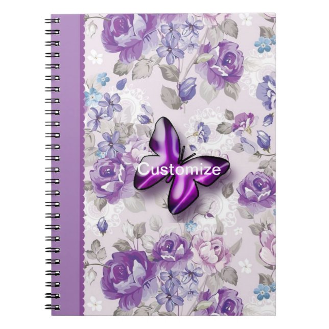 Purple butterfly notebook (Front)