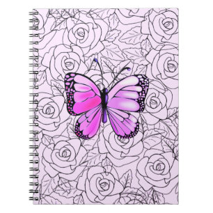 Purple Butterfly Notebook with Roses