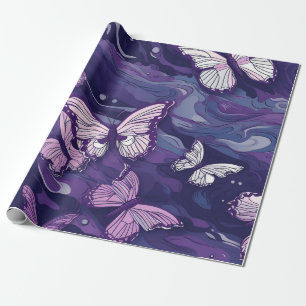 Purple Butterfly On Water Wrapping Paper