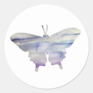 Purple Butterfly Painting Insect Stickers
