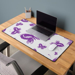 Purple Butterfly Pattern  Desk Mat