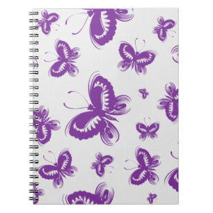 Purple Butterfly Pattern  Notebook