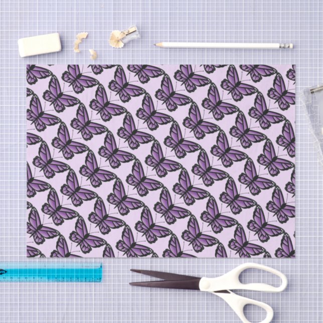 Purple Butterfly Pattern Tissue Paper (Craft)