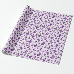 Purple Butterfly Pattern  Wrapping Paper