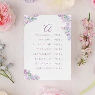 Purple Butterfly Pea Flower Seating Charts Table Number