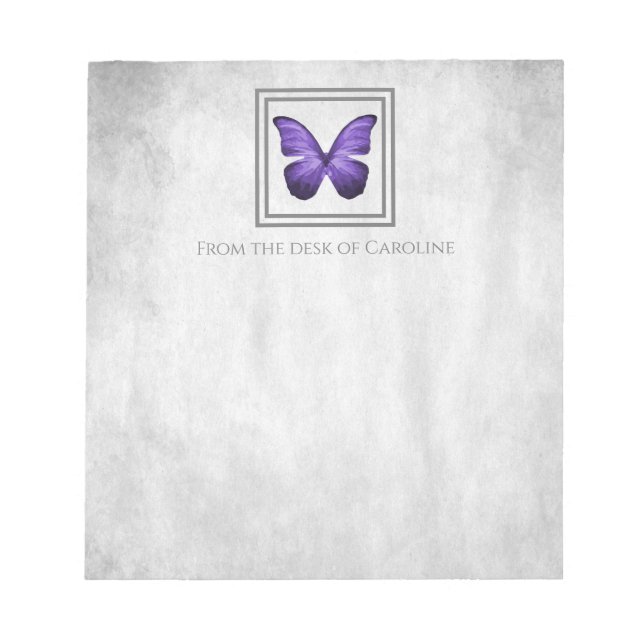 Purple Butterfly Personalised Notepad (Front)