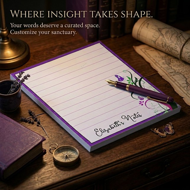 Purple butterfly personalised notepad (Creator Uploaded)