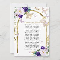 Purple Butterfly Quinceanera Padrinos de Honour