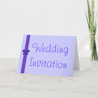 Purple Butterfly Ribbon Evening Invitation