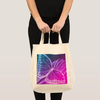 Purple Butterfly Shopper Tote Bag