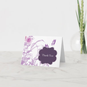 Purple Butterfly Thank You Note Card