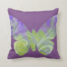Purple Butterfly Throw Pillow