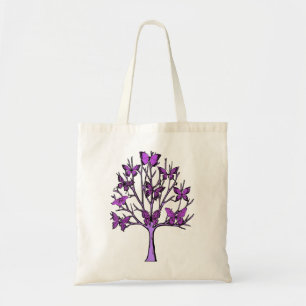 Purple Butterfly Tree of Life Butterflies  Tote Bag