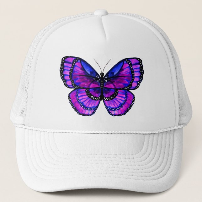 Purple Butterfly Trucker Hat (Front)