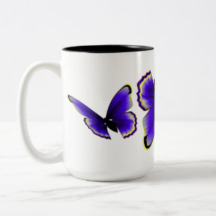 Purple Butterfly Two-Tone Coffee Mug