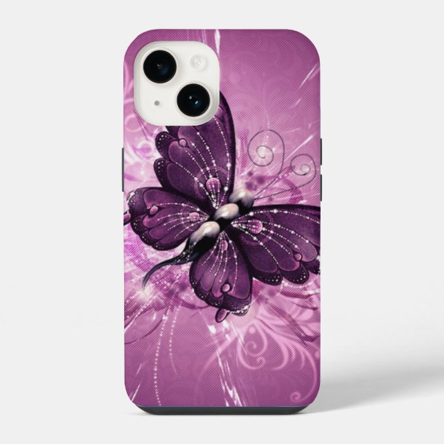 purple butterfly vector art iPhone case (Back)