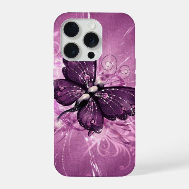purple butterfly vector art iPhone case (Back)