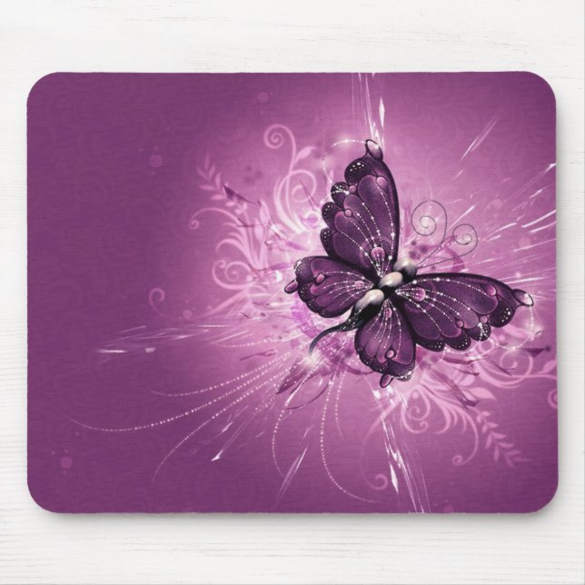 purple butterfly vector art mouse mat (Front)