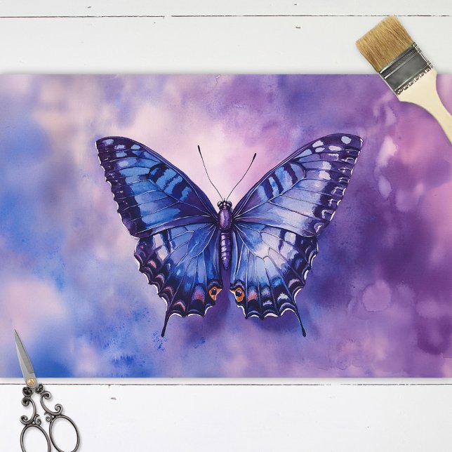 Purple Butterfly Watercolor Decoupage Tissue Paper (Creator Uploaded)