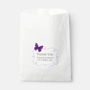 Purple Butterfly Wedding Favour Bag