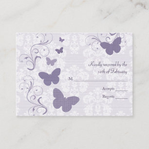 Purple Butterfly Wedding RSVP Cards