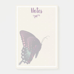 Purple Butterfly & White Dots Post-it Notes