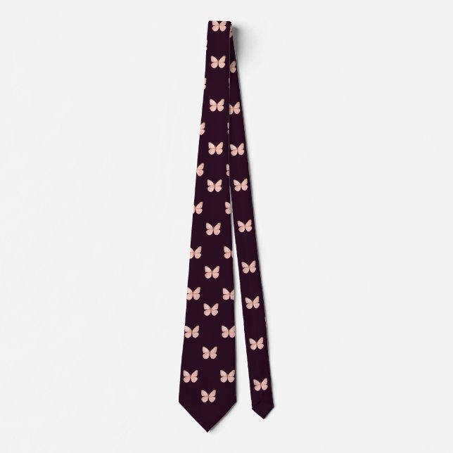 Purple Butterfly Work Professional Men & Women Tie (Front)