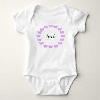 Purple Butterfly Wreath with Customisable Text Baby Bodysuit