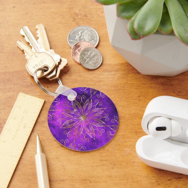 Purple Button Keychain (Desk)