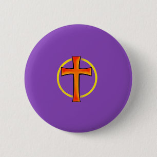Purple Button with Cross