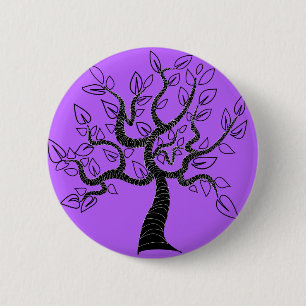 Purple Button with Tree Art or Choose Colour