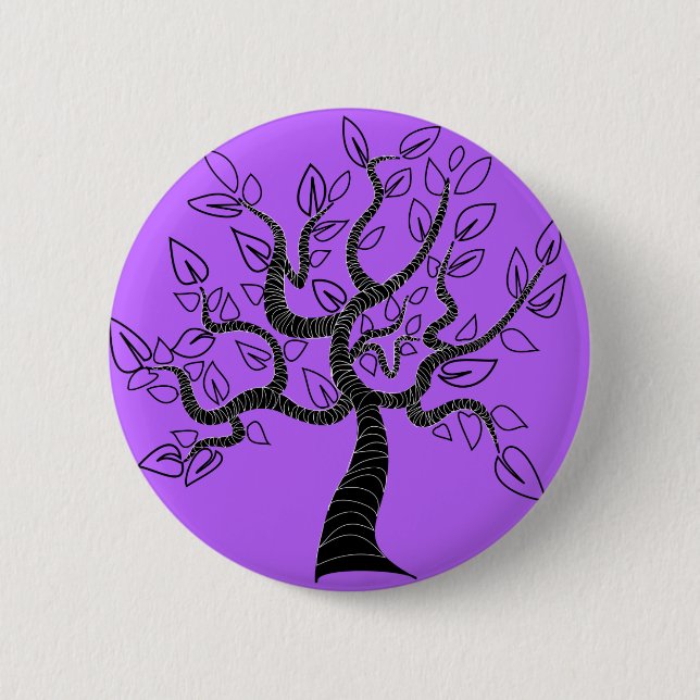 Purple Button with Tree Art or Choose Colour (Front)