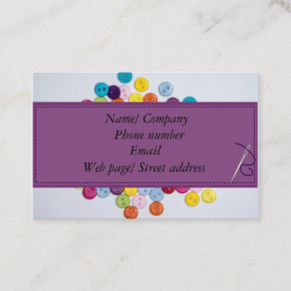 Purple buttons business card 8.5 cm x 5.5cm
