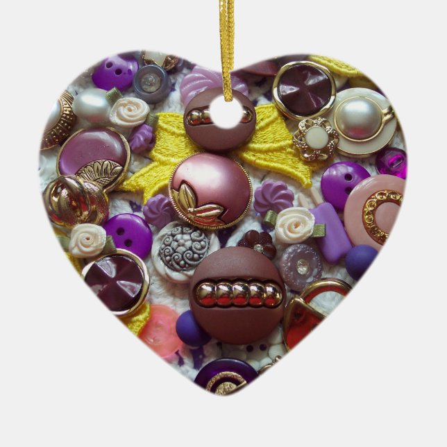 Purple Buttons, Christmas Ornament (Front)