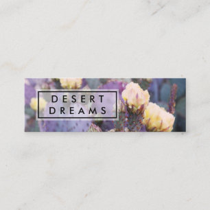 Purple Cactus Flower Desert Garden Photo Travel Mini Business Card
