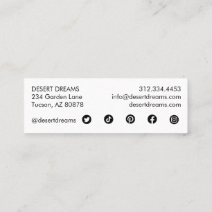 Purple Cactus Flower Desert Garden Photo Travel Mini Business Card